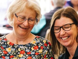 A staff member with an older person