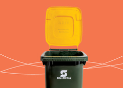 Yellow-lid recycling bin